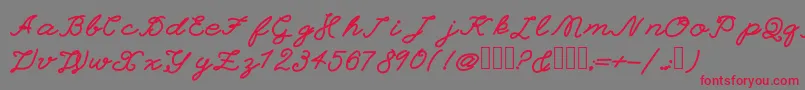 EinsteinGrand-fontti – punaiset fontit harmaalla taustalla