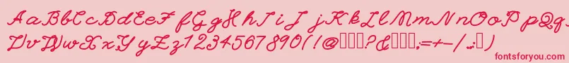Fonte EinsteinGrand – fontes vermelhas em um fundo rosa