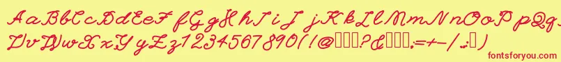 EinsteinGrand Font – Red Fonts on Yellow Background