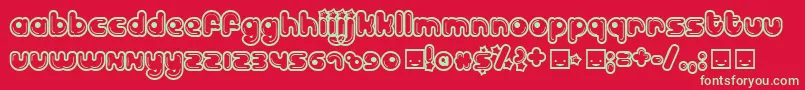 BilloDream Font – Green Fonts on Red Background