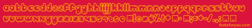 BilloDream Font – Orange Fonts on Red Background