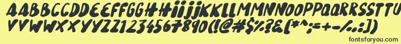 SnowySkiesItalic Font – Black Fonts on Yellow Background