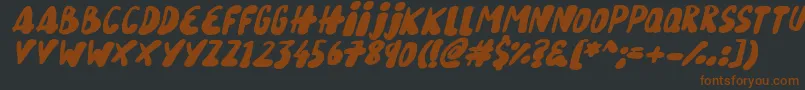 SnowySkiesItalic Font – Brown Fonts on Black Background