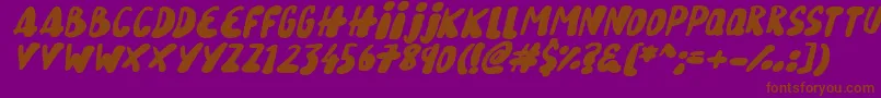 SnowySkiesItalic Font – Brown Fonts on Purple Background