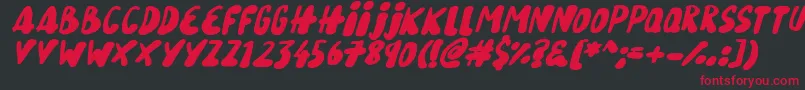 SnowySkiesItalic Font – Red Fonts on Black Background