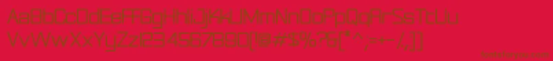 Rationalinteger-Schriftart – Braune Schriften auf rotem Hintergrund