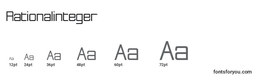 Размеры шрифта Rationalinteger