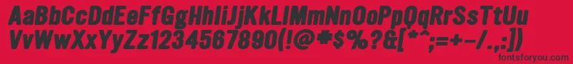 フォントUltramagneticExtraboldoblique – 赤い背景に黒い文字