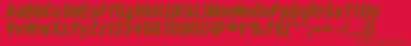 フォントUltramagneticExtraboldoblique – 赤い背景に茶色の文字