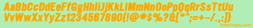 UltramagneticExtraboldoblique Font – Orange Fonts on Green Background