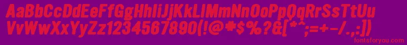 UltramagneticExtraboldoblique Font – Red Fonts on Purple Background