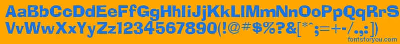 フォントAdlib – オレンジの背景に青い文字