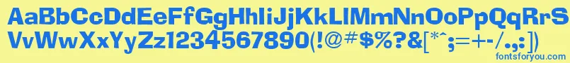 Adlib Font – Blue Fonts on Yellow Background