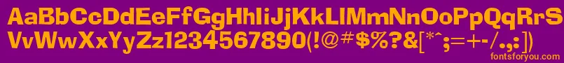 フォントAdlib – 紫色の背景にオレンジのフォント