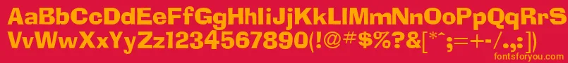フォントAdlib – 赤い背景にオレンジの文字