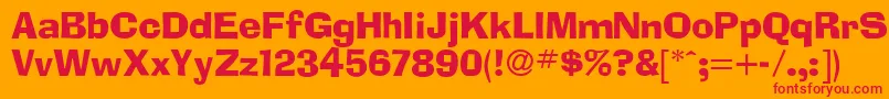Adlib Font – Red Fonts on Orange Background