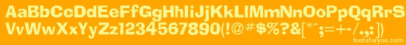 Adlib Font – Yellow Fonts on Orange Background