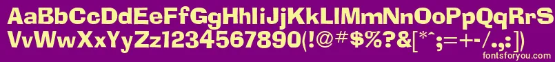 Adlib Font – Yellow Fonts on Purple Background