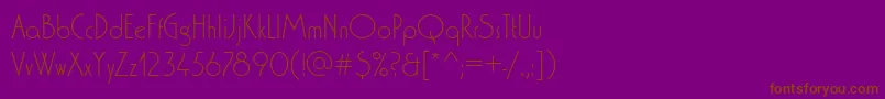 Washingtondlig-fontti – ruskeat fontit violetilla taustalla