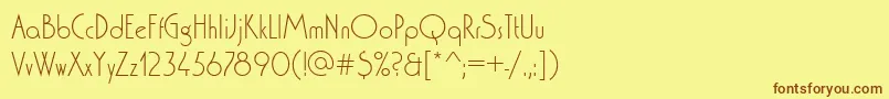 Washingtondlig-fontti – ruskeat fontit keltaisella taustalla