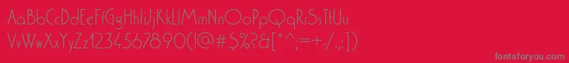 Washingtondlig-fontti – harmaat kirjasimet punaisella taustalla