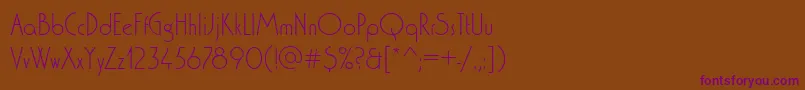 Washingtondlig-fontti – violetit fontit ruskealla taustalla