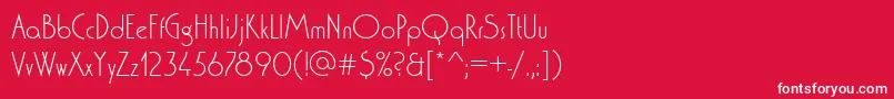 Washingtondlig-fontti – valkoiset fontit punaisella taustalla