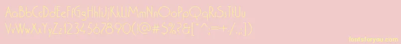 Washingtondlig-fontti – keltaiset fontit vaaleanpunaisella taustalla