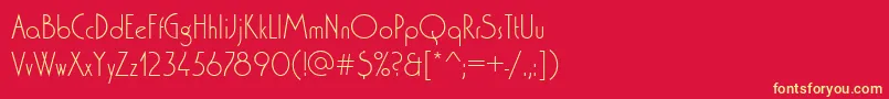 Washingtondlig-fontti – keltaiset fontit punaisella taustalla