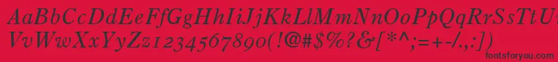 PartitionOldstyleSsiNormal Font – Black Fonts on Red Background