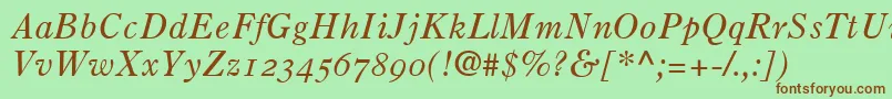 PartitionOldstyleSsiNormal Font – Brown Fonts on Green Background