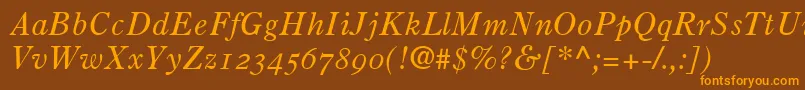 PartitionOldstyleSsiNormal Font – Orange Fonts on Brown Background