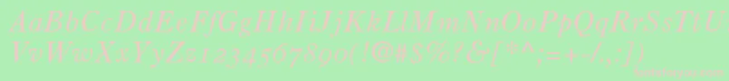 PartitionOldstyleSsiNormal Font – Pink Fonts on Green Background