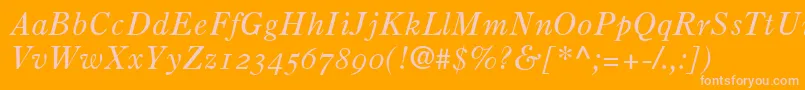 PartitionOldstyleSsiNormal Font – Pink Fonts on Orange Background
