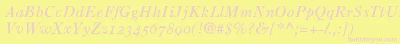 PartitionOldstyleSsiNormal Font – Pink Fonts on Yellow Background