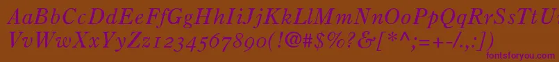 PartitionOldstyleSsiNormal Font – Purple Fonts on Brown Background