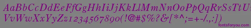 PartitionOldstyleSsiNormal Font – Purple Fonts on Gray Background