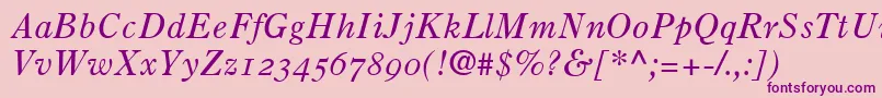 PartitionOldstyleSsiNormal Font – Purple Fonts on Pink Background