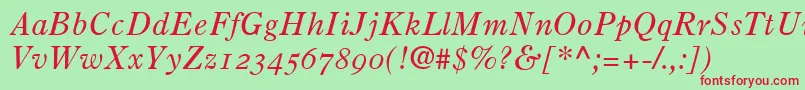 PartitionOldstyleSsiNormal Font – Red Fonts on Green Background