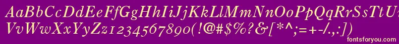 PartitionOldstyleSsiNormal Font – Yellow Fonts on Purple Background