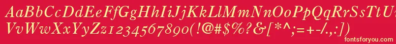 PartitionOldstyleSsiNormal Font – Yellow Fonts on Red Background