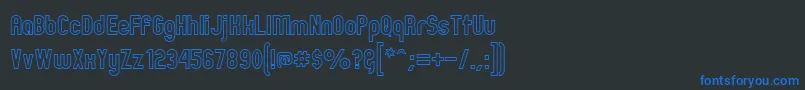 ZillahModernOuline Font – Blue Fonts on Black Background