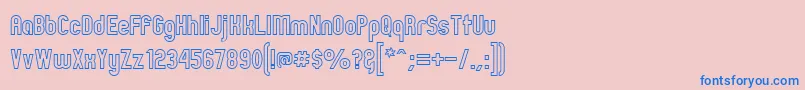 ZillahModernOuline-Schriftart – Blaue Schriften auf rosa Hintergrund