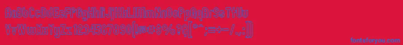 ZillahModernOuline Font – Blue Fonts on Red Background