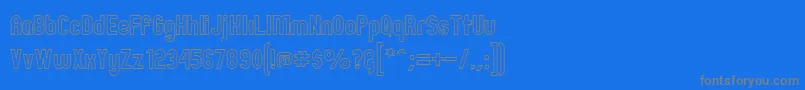 フォントZillahModernOuline – 青い背景に灰色の文字