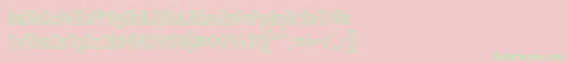 ZillahModernOuline Font – Green Fonts on Pink Background