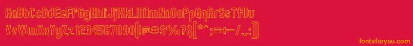 ZillahModernOuline Font – Orange Fonts on Red Background
