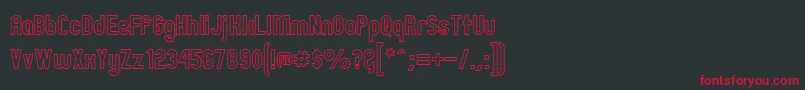 ZillahModernOuline Font – Red Fonts on Black Background