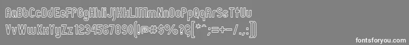フォントZillahModernOuline – 灰色の背景に白い文字