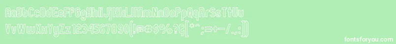 フォントZillahModernOuline – 緑の背景に白い文字